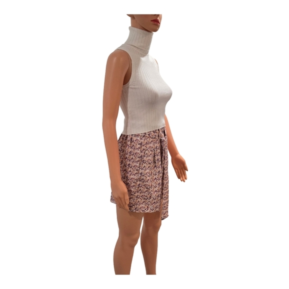 Zara Pink and White High Waist Bubble Shorts Tie Front (New) - Picture 4 of 12